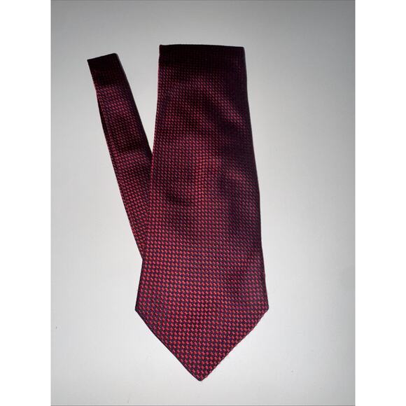 Vintage Balenciaga Diamond Pattern 100% Silk Neck Tie Made In Italy Blue Red - Picture 6 of 6